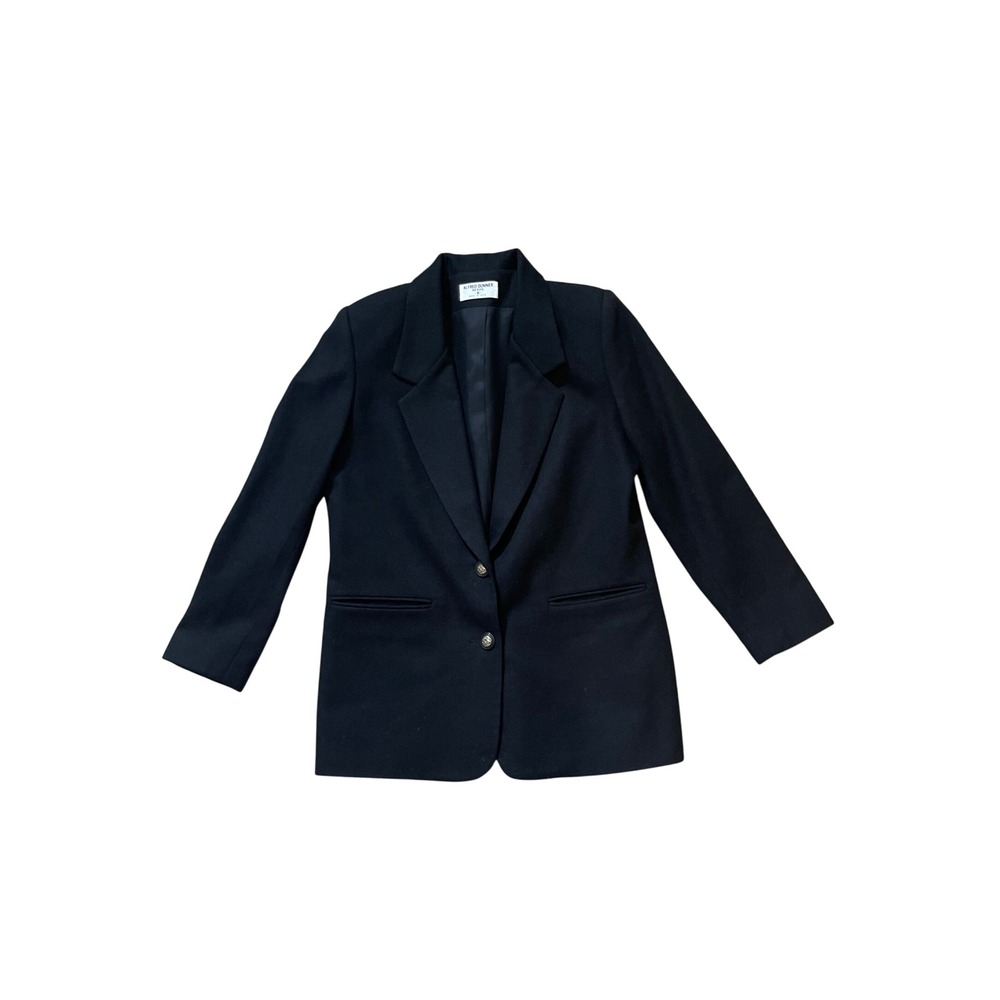 Alfred Dunner Petite Women's Black Wool Blazer Size 8 Classic Professional‎ Coat